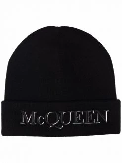 Alexander McQueen embroidered-logo beanie