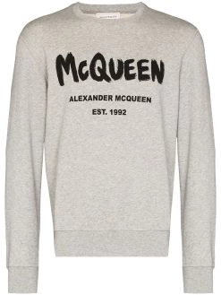 Alexander McQueen graffiti print crew neck sweatshirt