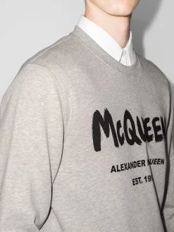 Alexander McQueen graffiti print crew neck sweatshirt