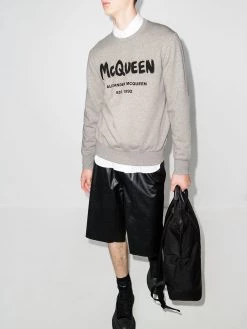 Alexander McQueen graffiti print crew neck sweatshirt