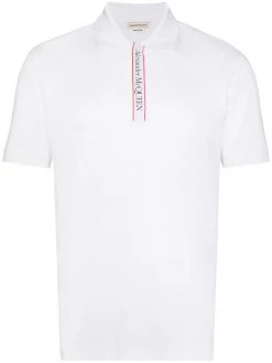 Alexander McQueen logo-tape short-sleeve polo shirt
