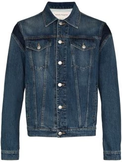 Alexander McQueen logo-embossed denim jacket