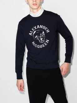 Alexander McQueen embroidered skull logo sweatshirt