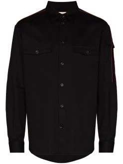 Alexander McQueen logo tape pointed collar shirt