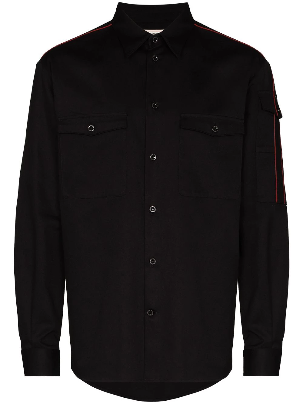 Outlet π Alexander McQueen Logo tape pointed collar π shirt π 1 Alexander McQueen logo tape pointed collar shirt