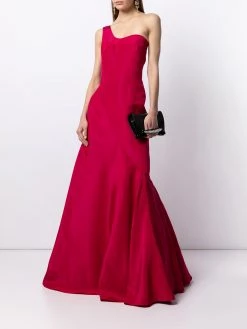Alexander McQueen one-shoulder silk gown