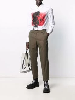Alexander McQueen logo-strap tailored trousers