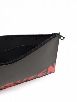 Alexander McQueen logo-print clutch bag