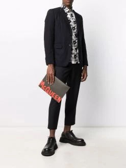 Alexander McQueen logo-print clutch bag