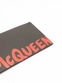Alexander McQueen logo-print clutch bag