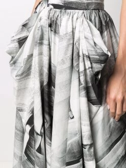 Alexander McQueen high-waisted gathered-detail skirt