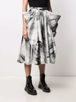 Alexander McQueen high-waisted gathered-detail skirt