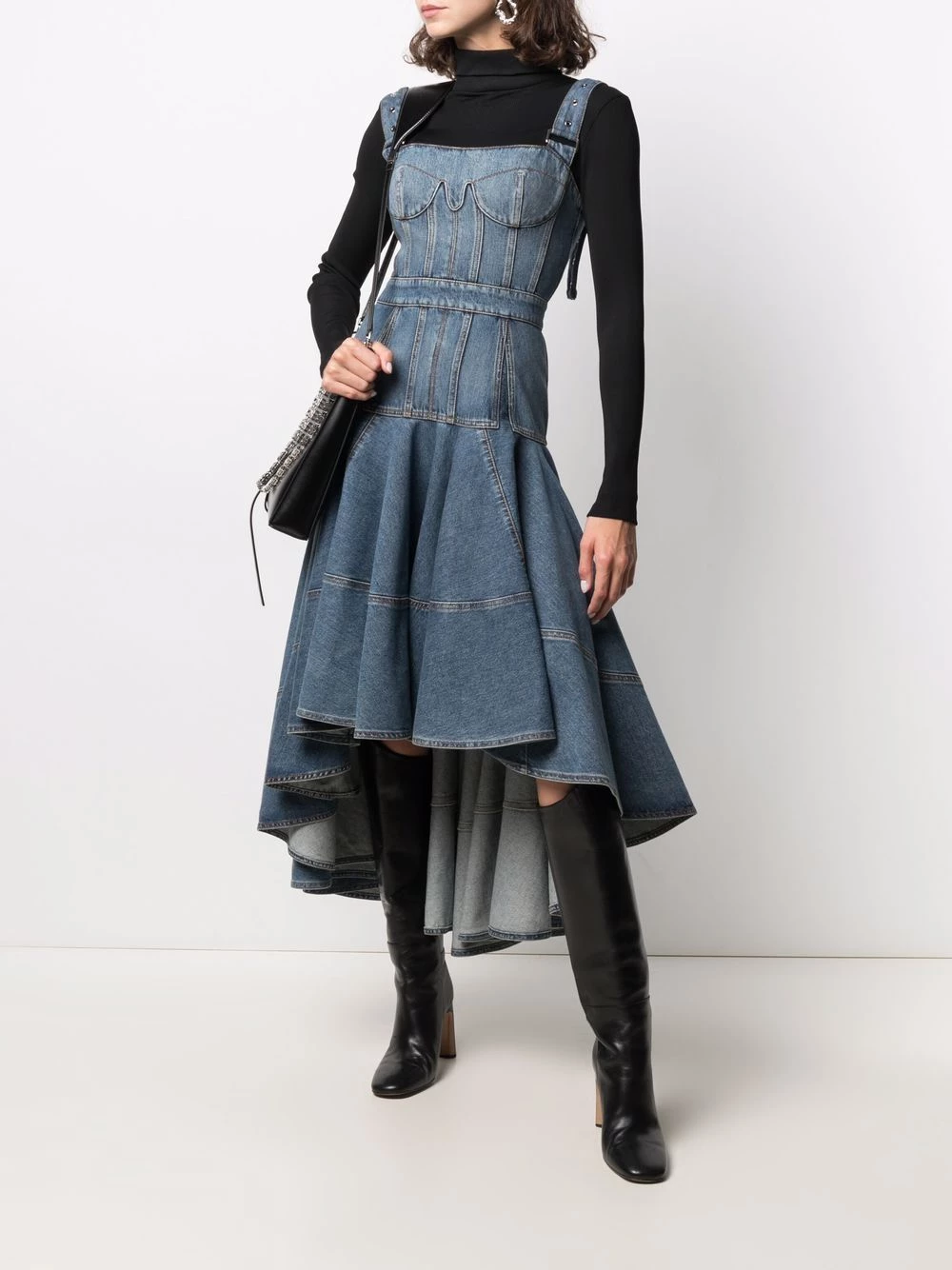 New ๐ Alexander McQueen Square neck denim ๐ dress ๐ 2 Alexander McQueen square-neck denim dress