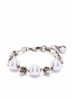 Alexander McQueen skull pearly bead bracelet
