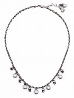 Alexander McQueen skull pearly bead necklace