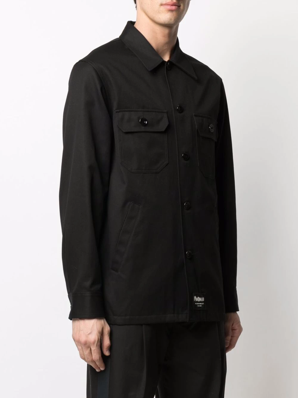 New ๐ Alexander McQueen Logo patch ๐ shirt jacket ๐ 3 Alexander McQueen logo-patch shirt jacket