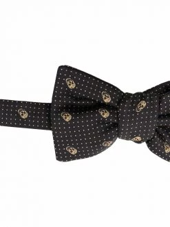 Alexander McQueen skull-jacquard bow tie