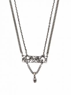 Alexander McQueen skull-embellished layered necklace