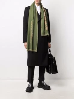 Alexander McQueen logo-embellished wool scarf