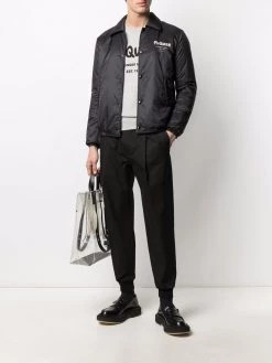 Alexander McQueen logo-print bomber jacket