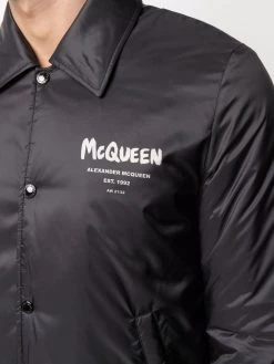 Alexander McQueen logo-print bomber jacket