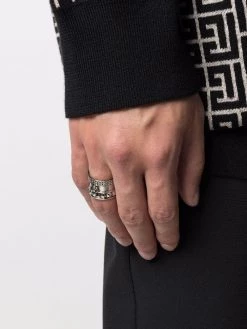 Alexander McQueen skull-engraved thick ring