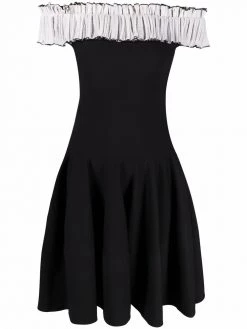 Alexander McQueen off-shoulder flared dress