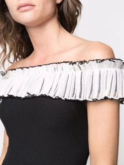 Alexander McQueen off-shoulder flared dress