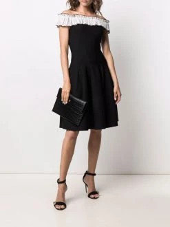 Alexander McQueen off-shoulder flared dress