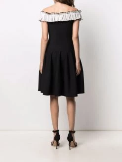 Alexander McQueen off-shoulder flared dress