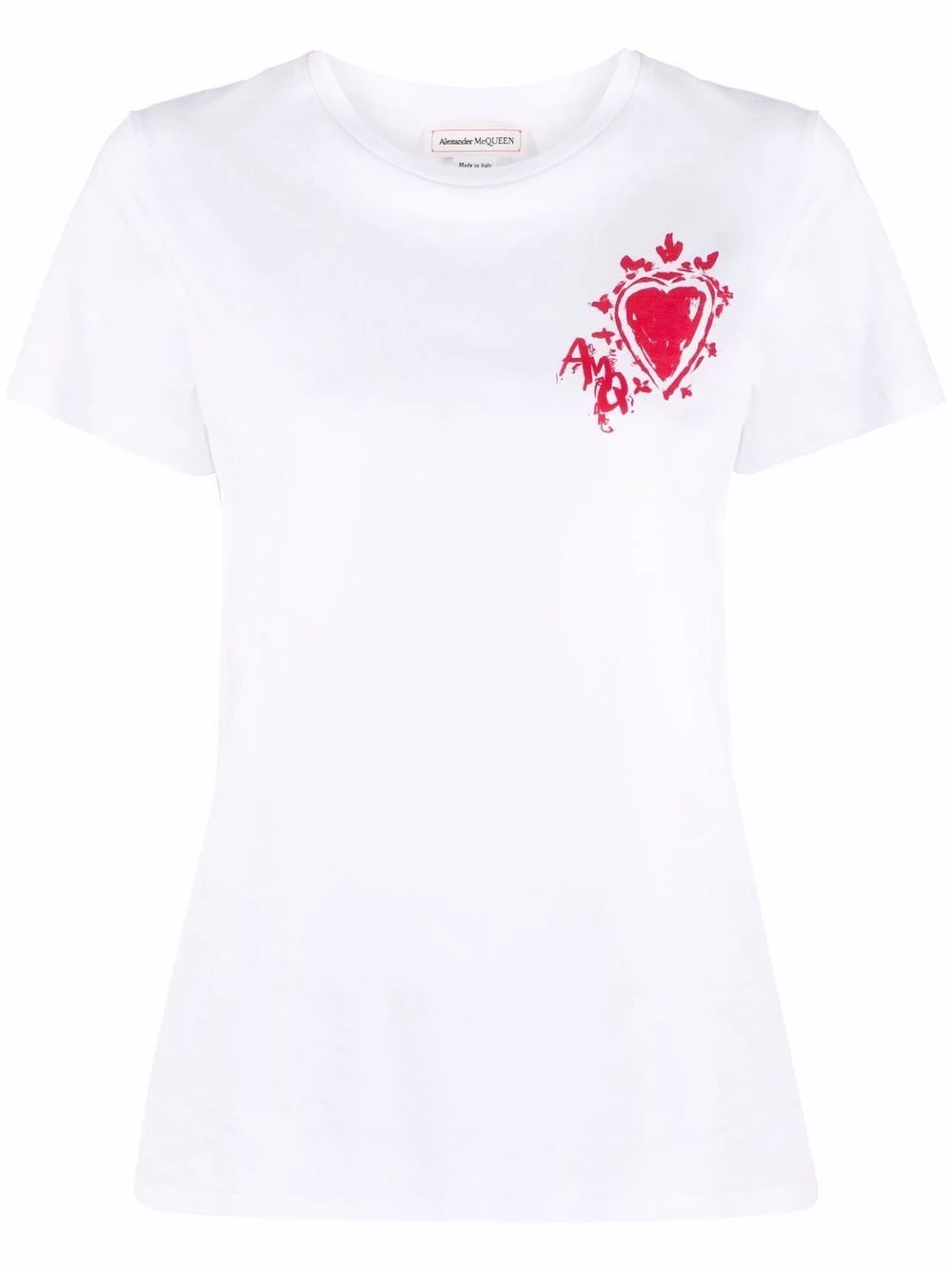 New ๐ฅฐ Alexander McQueen Heart print cotton T ๐ shirt ๐งจ 1 Alexander McQueen heart-print cotton T-shirt