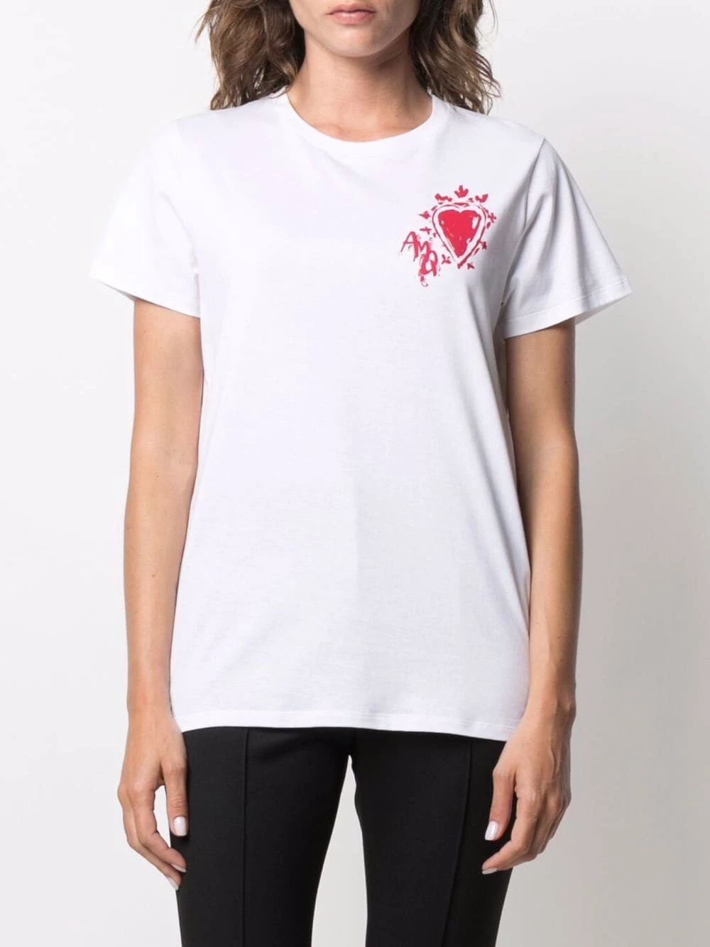 New ๐ฅฐ Alexander McQueen Heart print cotton T ๐ shirt ๐งจ 3 Alexander McQueen heart-print cotton T-shirt