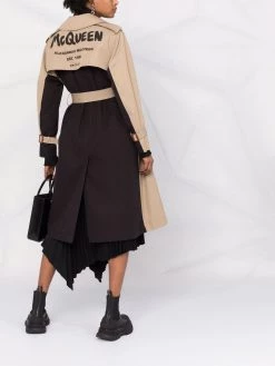 Alexander McQueen Hybrid Graffiti belted trench coat