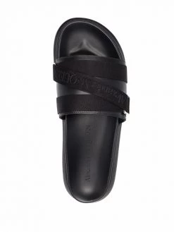 Alexander McQueen logo-strap slides