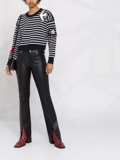 Alexander McQueen crochet-patch striped jumper