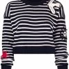 Alexander McQueen crochet-patch striped jumper