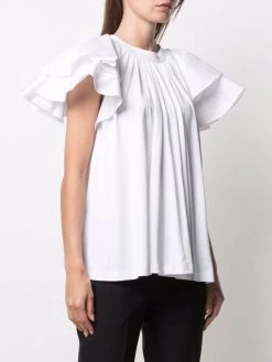 Best reviews of ๐คฉ Alexander McQueen Ruffled sleeve cotton blouse ๐ 7 Alexander McQueen ruffled-sleeve cotton blouse