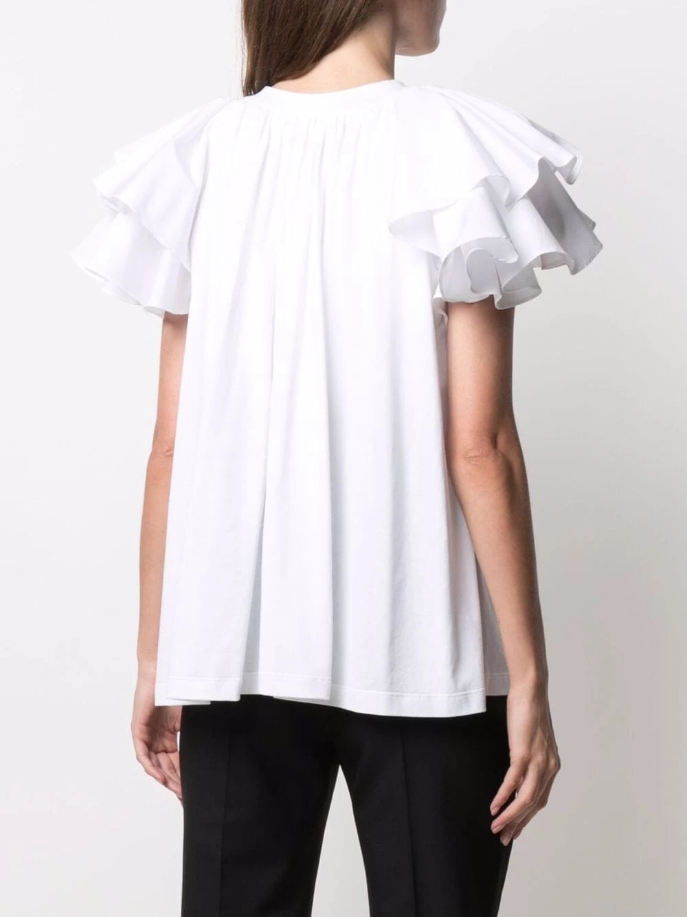 Best reviews of ๐คฉ Alexander McQueen Ruffled sleeve cotton blouse ๐ 4 Alexander McQueen ruffled-sleeve cotton blouse