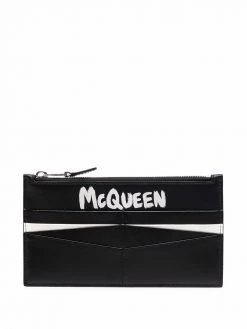 Alexander McQueen logo-print zipped cardholder