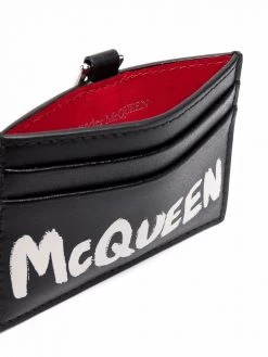 Alexander McQueen lanyard logo-print cardholder