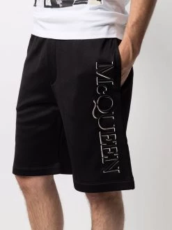 Alexander McQueen logo-embroidered track shorts