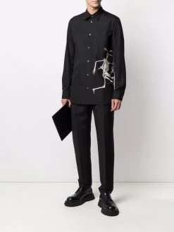 Alexander McQueen skeleton-print cotton shirt