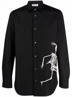 Alexander McQueen skeleton-print cotton shirt