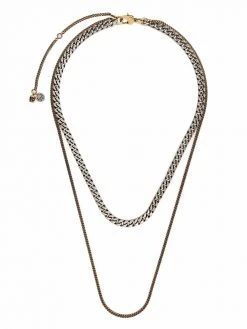 Alexander McQueen double-chain two-tone necklace