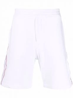 Alexander McQueen Selvedge logo-tape track shorts