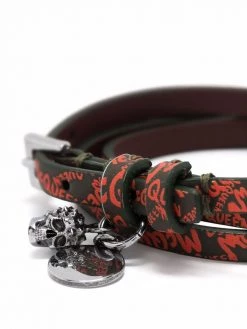 Alexander McQueen McQueen Graffiti double-wrap leather bracelet