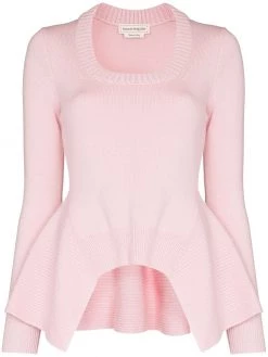 Alexander McQueen peplum-hem cashmere jumper