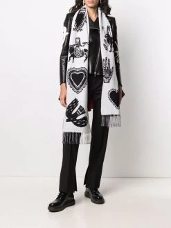 Alexander McQueen skull print modal scarf