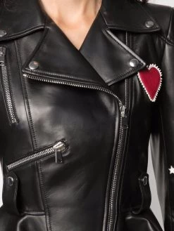 Alexander McQueen multi-patch peplum biker jacket