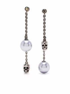 Alexander McQueen pearl skull drop earrings
